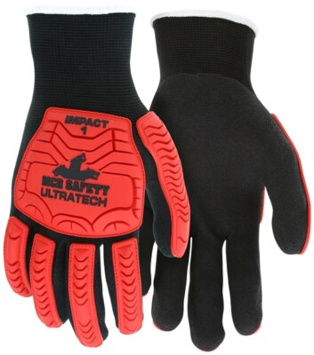 MCR Safety Impact Level 1 Gloves: XL(10), ANSI Cut Level A4, Coated Palm, Dipped-image