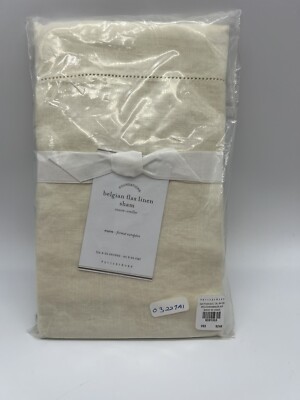 Pottery Barn Belgian Flax Linen Euro Sham Classic Ivory NWT 26 x 26 New-image