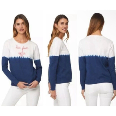 Beach lunch lounge Penny Sweater navy dip dye Women’s Size X-Large XL NWTs New-image