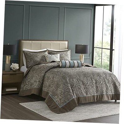  Aubrey Reversible Quilted Bedspread Set, Solid Reverse Summer Breathable, -image