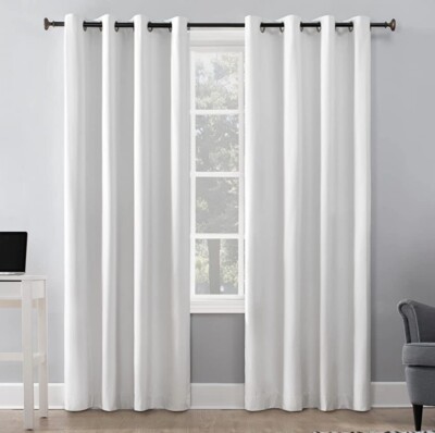 Sun Zero Columbia Thermal Insulated 100% Blackout Grommet Curtain White-image