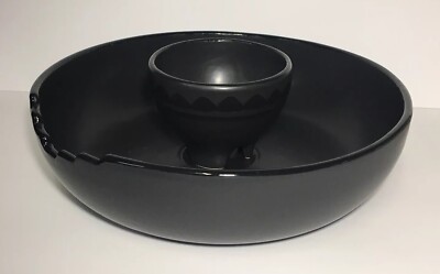 Pfaltzgraff Midnight Sun Large Chip & Dip Salsa Platter & Bowl-image