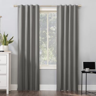 Sun Zero Cyrus Thermal Total Blackout Back Tab Curtain Panel-image