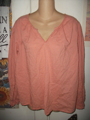 Dip Long Sleeve Top in Orange w/ Textured Dot - Sz XL-image