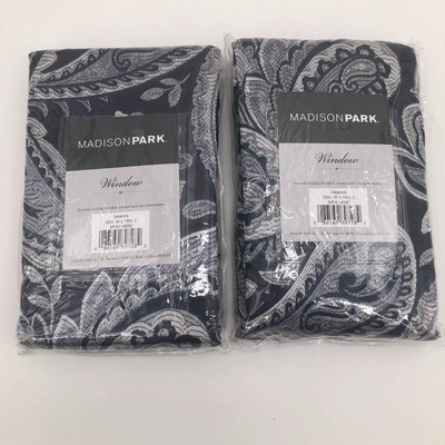 Madison Park Valance Window Panel Set Aubrey Paisley Faux Silk -image
