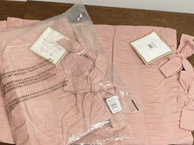 Pottery Barn Teen Seersucker Lumbar Pillow Cover, Mauve Rose-image