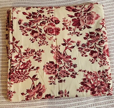 POTTERY BARN JACOBEAN BAROQUE WINE RED PINK FLORAL DUVET FULL/QUEEN-image