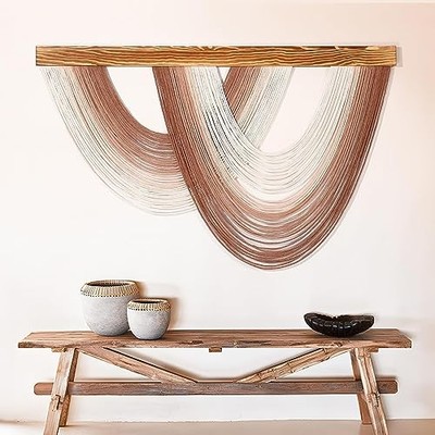  Boho Dip Dye Macrame Wall Hanging Large Tie Dye Tapestry Gradient Curve-image
