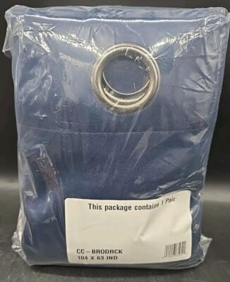Sun Zero Blackout Curtain Panel Grommet Lichtenberg Blue 104”x 63
