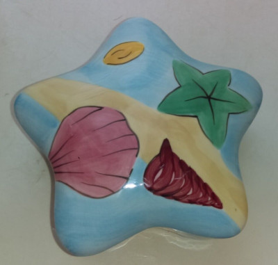 Studio Nova Hand Painted Star Shaped Trinket Dish, 2.5