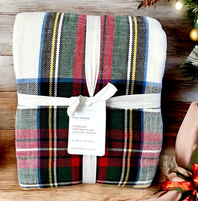 Pottery Barn Stewart Tartan Plaid Duvet Cover Full/Queen F/Q NEW-image