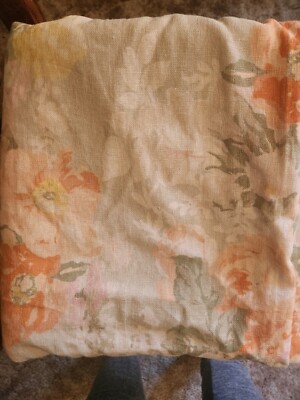  Pottery Barn ELORA FLORAL  CURTAIN 50x96 soft neutral romantic modern-image