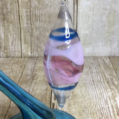 Hand Blown Studio Art Glass Christmas Ornament 4