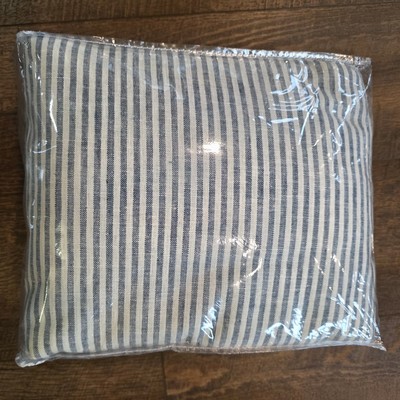 Pottery Barn Wheaton Stripe Linen Cotton Full Queen  Duvet Cover Chambray-image