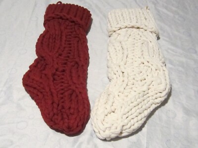 Pair of Heavy Knit Christmas Stocking from Pottery Barn 21