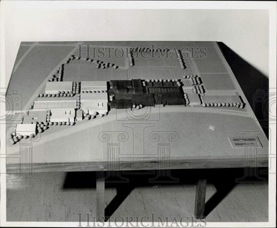 1970 Press Photo A model of the Madison Park High School campus in Boston, Mass.-image
