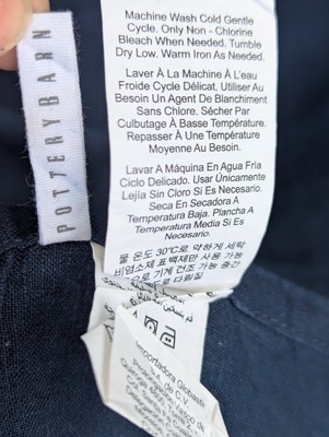 Pottery Barn  Linen Flange KING/CA KING Duvet Cover Midnight Pro Laundered/Press-image