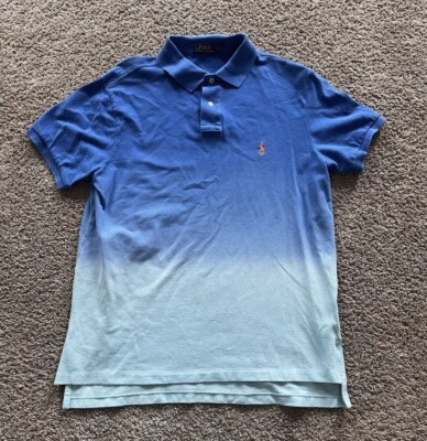 Polo Ralph Lauren Shirt Mens Large Dip Dye Tie Dye Ombre Fade Polo-image