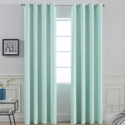 Yakamok Room Darkening Thermal Insulated Blackout Curtains for Living Room,Aqua-image