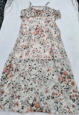 Enfocus Studio Dress 12 Floral Maxi Lined Romantic Festival Fairy Boho Prairie -image