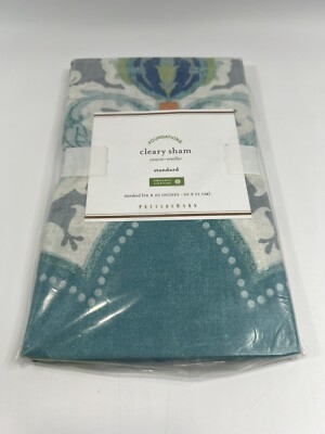 Pottery Barn Cleary Sham Standard Organic Cotton Moroccan Paisley 26”x20”-image