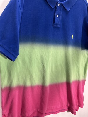 Polo Ralph Lauren Custom Fit Dip Dye Tie Dye Ombre Fade Polo Shirt Sz XXL RARE-image