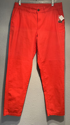 NWT Dip City Escape Size 10 Red Ladies Chino Pants 11” Rise 32” Inseam-image