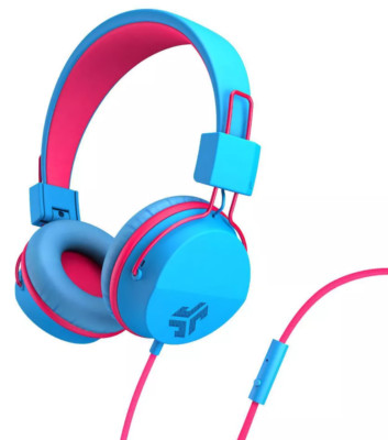 JLab JBuddies Studio On-Ear Kids Wired Headphones-Pink/Blue-image