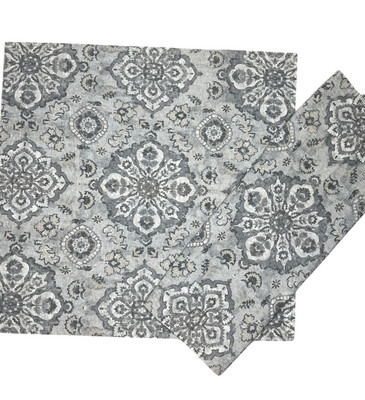 Pottery Barn Giovanna Charcoal Medallion Pillow Shams 2 Euro Gray Cotton Square-image