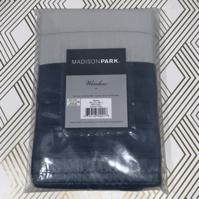 Madison Park Home Decor Window Valance Amherst Navy Blue 50x18 New in Package-image