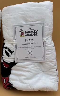 1 POTTERY BARN DISNEY'S MICKEY MOUSE PATCHWORK EURO EUROPEAN SHAM NEW PBK-image