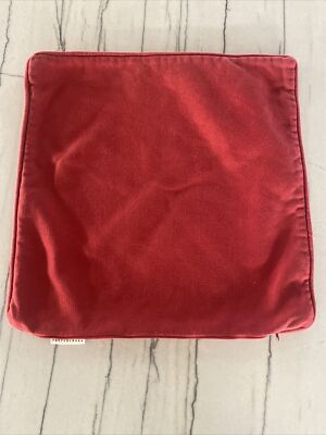 Pottery Barn 18x18 Red Cotton Pillow Cover 2286052 Corded Edge-image