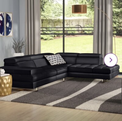 l shaped leather sectional couch By Wade Logan-image