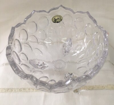 Candy Dish Thumbprint Texture Petal Shaped Edge Feet Studio Silversmiths Clarice-image