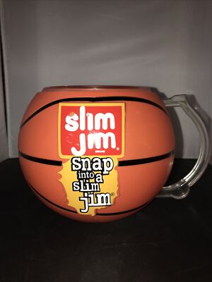 SLIM JIM PLASTIC BASKETBALL NBA Playoff Party Dip Bowl STORE DISPLAY MUG -image