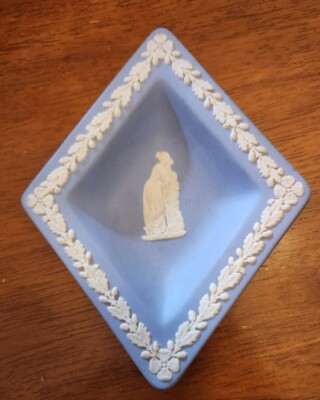 Wedgwood Jasperware Blue Diamond Dish Diamond Shaped Trinket Dish-image