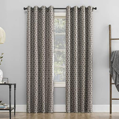 Verve Twill Mosaic Thermal Extreme Total Blackout Grommet Curtain Panel, 52