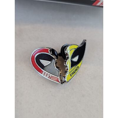 Deadpool and Wolverine Best Friends Heart 2 Enamel Pin Set Exclusive NEW-image
