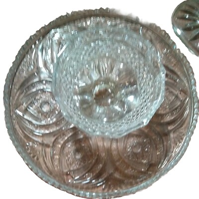 Leaded Crystal Platter Chip & Dip 1piece HEAVY 12