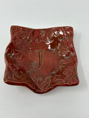 Studio Pottery Dish Ashtray Initial J by Jennie Hillman Brandon Mississippi art-image