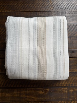 Pottery Barn Clayton Stripe Duvet Cover neutral King/cal King NWOT-image