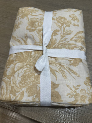 Pottery Barn Sorrel Toile Duvet Cover Full Queen Harvest Gold 2 standard shams-image