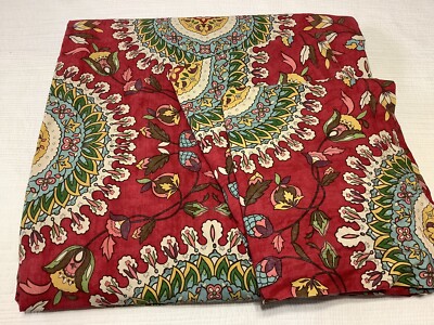 Pottery Barn Full Queen DUVET COVER + 2 SHAMS Red DELLA MEDALLION-image