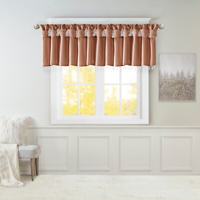 Madison Park Emilia Lightweight Faux Silk Valance With Beads-image