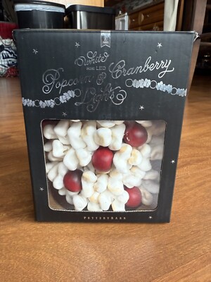 Pottery Barn Popcorn And Cranberry String Light Garland Mini LED-image