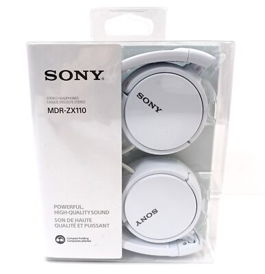 Sony MDR-ZX110/WZ Series On Ear Light Weight Wired Stereo Headphones 30 mm White-image