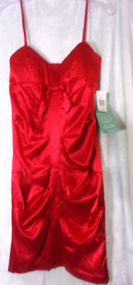 Beata Studio Los Angeles RED Ruched Spaghetti Strap Juniors Dress 11-image