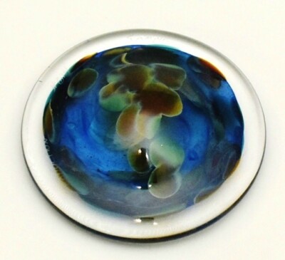 Glass Eye #614 Production Sample Round Dome Shaped Paperweight w/Sticker-image