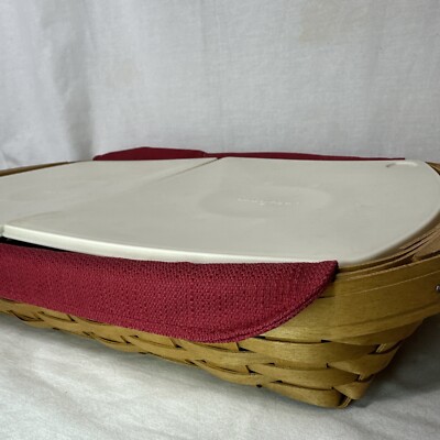 Longaberger Hostess Chip-Dip Basket 10 Way Divided Protector w/lids 2003-image
