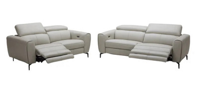 82 Genuine Leather Square Arm Reclining Sofa Wade Logan White-image